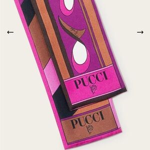 Emilio Pucci Fuchsia and Brown Graphic Scarf